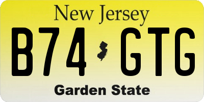 NJ license plate B74GTG