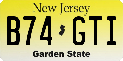 NJ license plate B74GTI