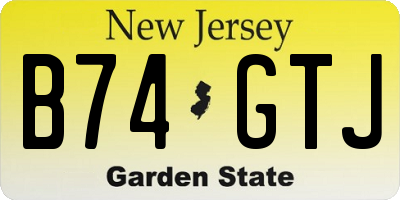 NJ license plate B74GTJ