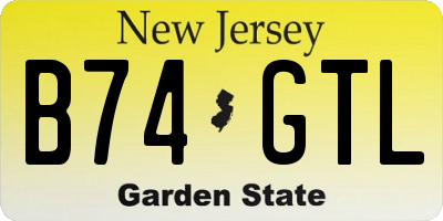 NJ license plate B74GTL