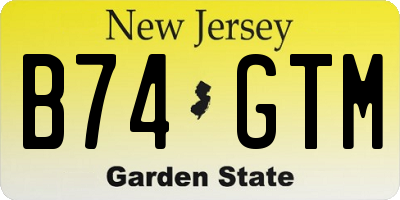 NJ license plate B74GTM