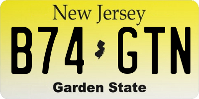 NJ license plate B74GTN