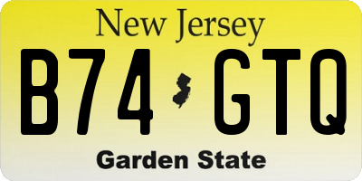 NJ license plate B74GTQ