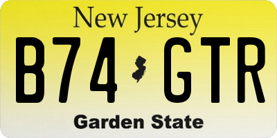 NJ license plate B74GTR