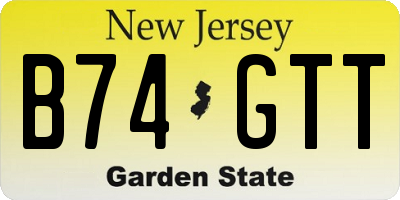 NJ license plate B74GTT