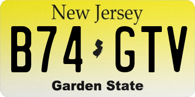 NJ license plate B74GTV