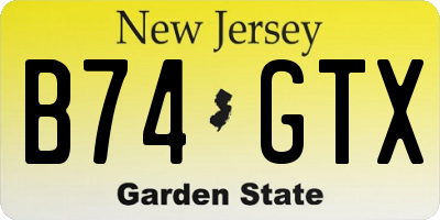 NJ license plate B74GTX