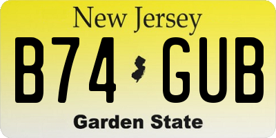 NJ license plate B74GUB