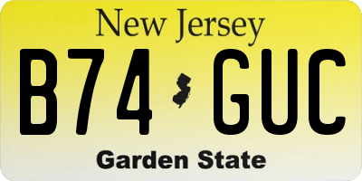 NJ license plate B74GUC
