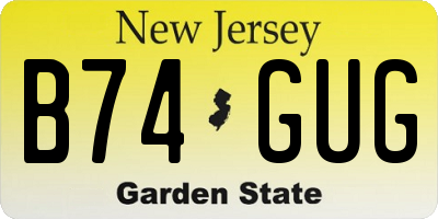 NJ license plate B74GUG