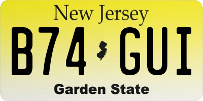 NJ license plate B74GUI
