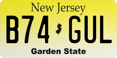 NJ license plate B74GUL