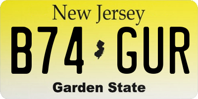 NJ license plate B74GUR