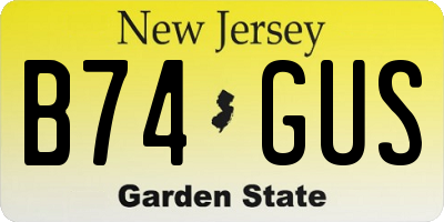 NJ license plate B74GUS