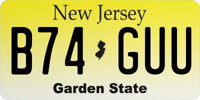 NJ license plate B74GUU
