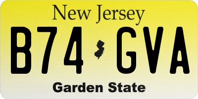 NJ license plate B74GVA