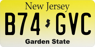 NJ license plate B74GVC
