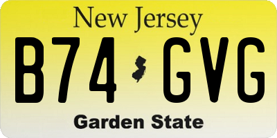 NJ license plate B74GVG
