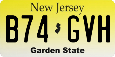 NJ license plate B74GVH