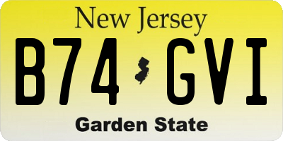 NJ license plate B74GVI