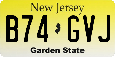 NJ license plate B74GVJ
