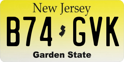 NJ license plate B74GVK