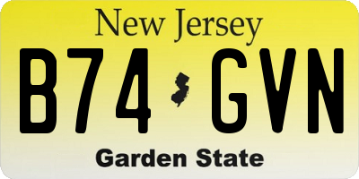 NJ license plate B74GVN