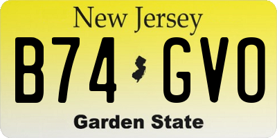 NJ license plate B74GVO