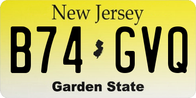 NJ license plate B74GVQ