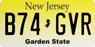 NJ license plate B74GVR