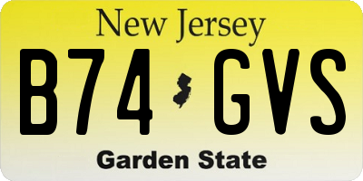 NJ license plate B74GVS