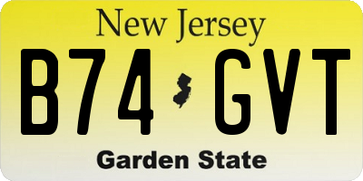NJ license plate B74GVT