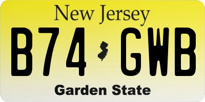 NJ license plate B74GWB