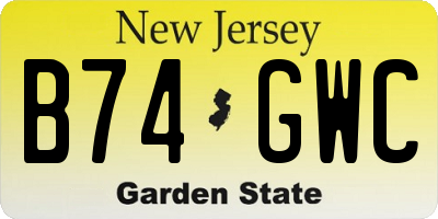 NJ license plate B74GWC