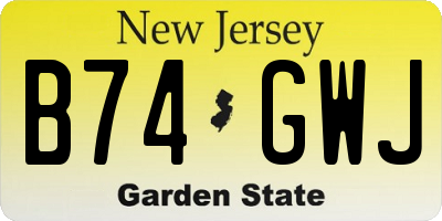 NJ license plate B74GWJ