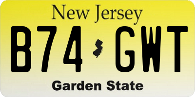 NJ license plate B74GWT