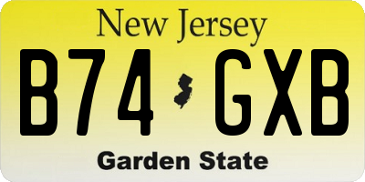 NJ license plate B74GXB
