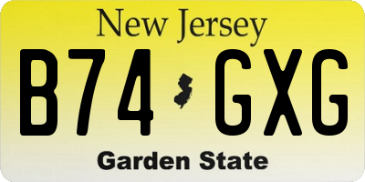 NJ license plate B74GXG
