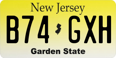 NJ license plate B74GXH