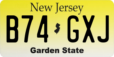 NJ license plate B74GXJ