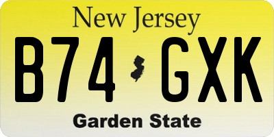 NJ license plate B74GXK