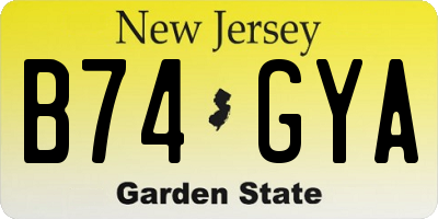 NJ license plate B74GYA