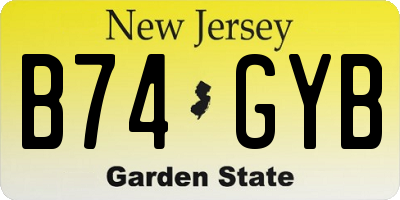 NJ license plate B74GYB