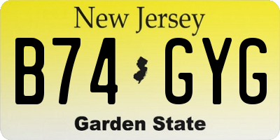 NJ license plate B74GYG