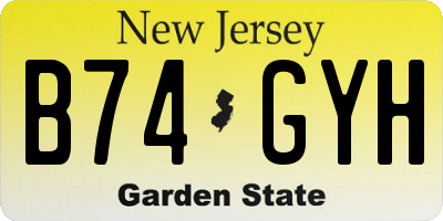 NJ license plate B74GYH