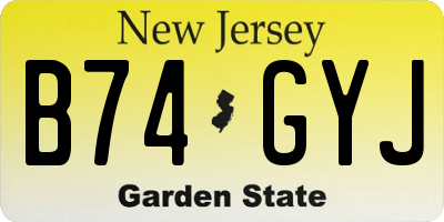 NJ license plate B74GYJ