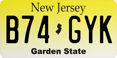 NJ license plate B74GYK
