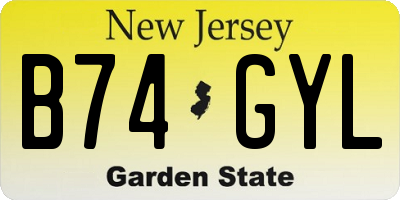 NJ license plate B74GYL