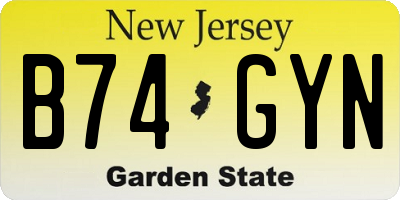 NJ license plate B74GYN