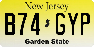 NJ license plate B74GYP